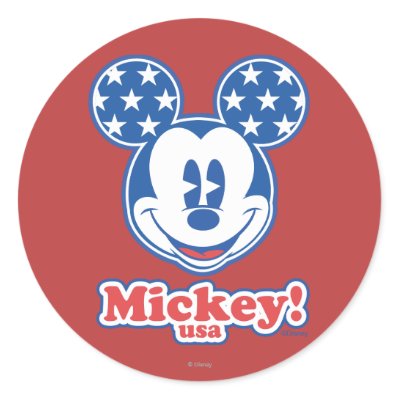 Patriotic Mickey Mouse 4 stickers