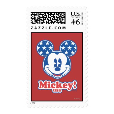 Patriotic Mickey Mouse 4 stamps