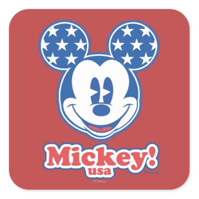 Patriotic Mickey Mouse 4 stickers