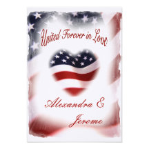 PATRIOTIC Military American Flag Wedding Personalized Announcements