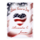 PATRIOTIC Military American Flag Wedding Custom Invite