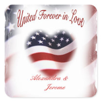 PATRIOTIC MILITARY AMERICAN FLAG WEDDING stickers