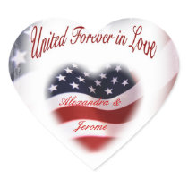 PATRIOTIC MILITARY AMERICAN FLAG WEDDING stickers