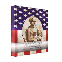 Patriotic Military Custom Personalized Memorial Canvas Print
