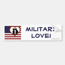 Patriotic Military Love Bumper Sticker