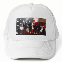 Patriotic Military Soldier Silhouettes Mesh Hats
