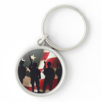 Patriotic Military Soldier Silhouettes Key Chains