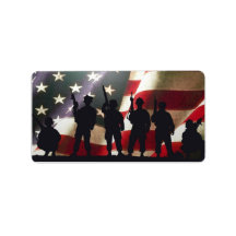Patriotic Military Soldier Silhouettes Custom Address Labels
