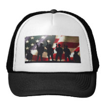 Patriotic Military Soldier Silhouettes Mesh Hat