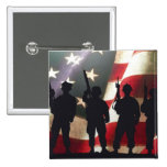 Patriotic Military Soldier Silhouettes buttons
