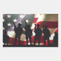 Patriotic Military Soldier Silhouettes Sticker