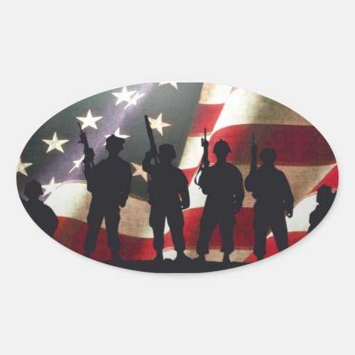Patriotic Military Soldier Silhouettes Sticker