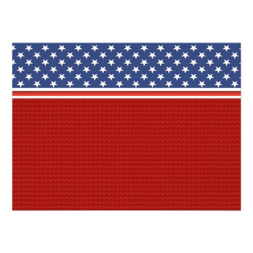 Patriotic Military Stars and Stripes Wedding Announcements