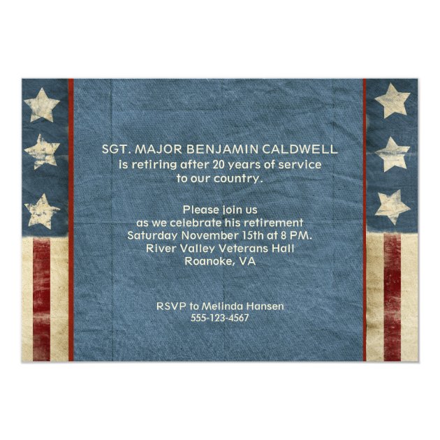 Patriotic Military Veteran Retirement Celebration Card