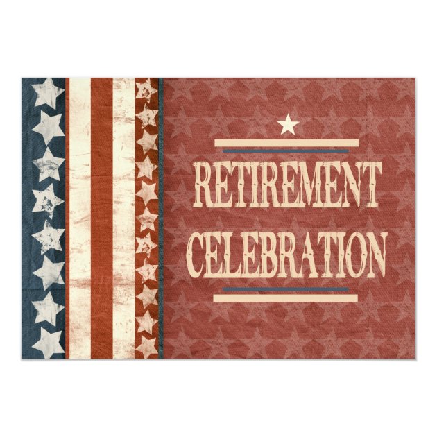 Patriotic Military Veteran Retirement Celebration Card