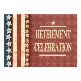 Patriotic Military Veteran Retirement Celebration Custom Announcement