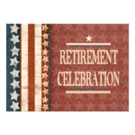 Patriotic Military Veteran Retirement Celebration Custom Announcement