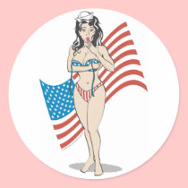 Patriotic military WWII pinup girl stickers by ideabrain Patriotic military WWII pinup girl stickers
