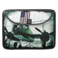 Patriotic Military WWII Plane with American Flag Sleeves For MacBook Pro