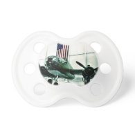 Patriotic Military WWII Plane with American Flag Pacifier