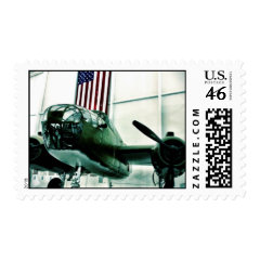 Patriotic Military WWII Plane with American Flag Postage