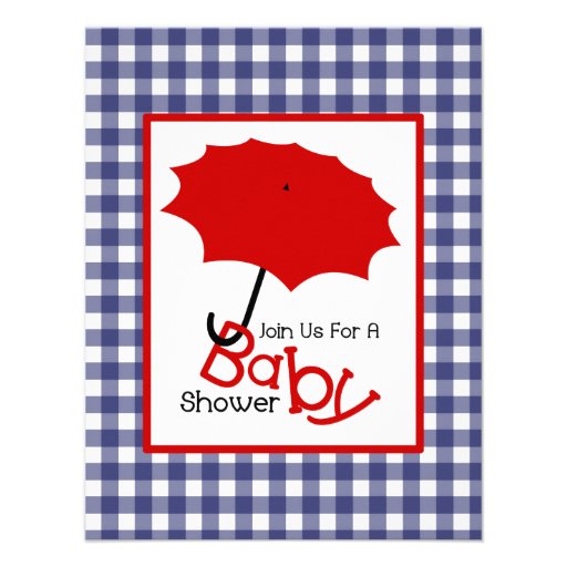 Patriotic Neutral Baby Shower - Red White & Blue Custom Announcement