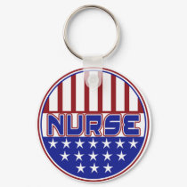PATRIOTIC NURSE USA FLAG keychains
