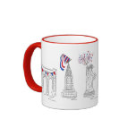 Patriotic NYC New York City Landmarks USA Mug