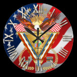 Patriotic or Veteran View Artist Comments Below wall clocks