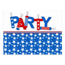 Patriotic Party Invitation postcards