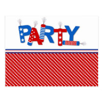 Patriotic Party Invitation postcards
