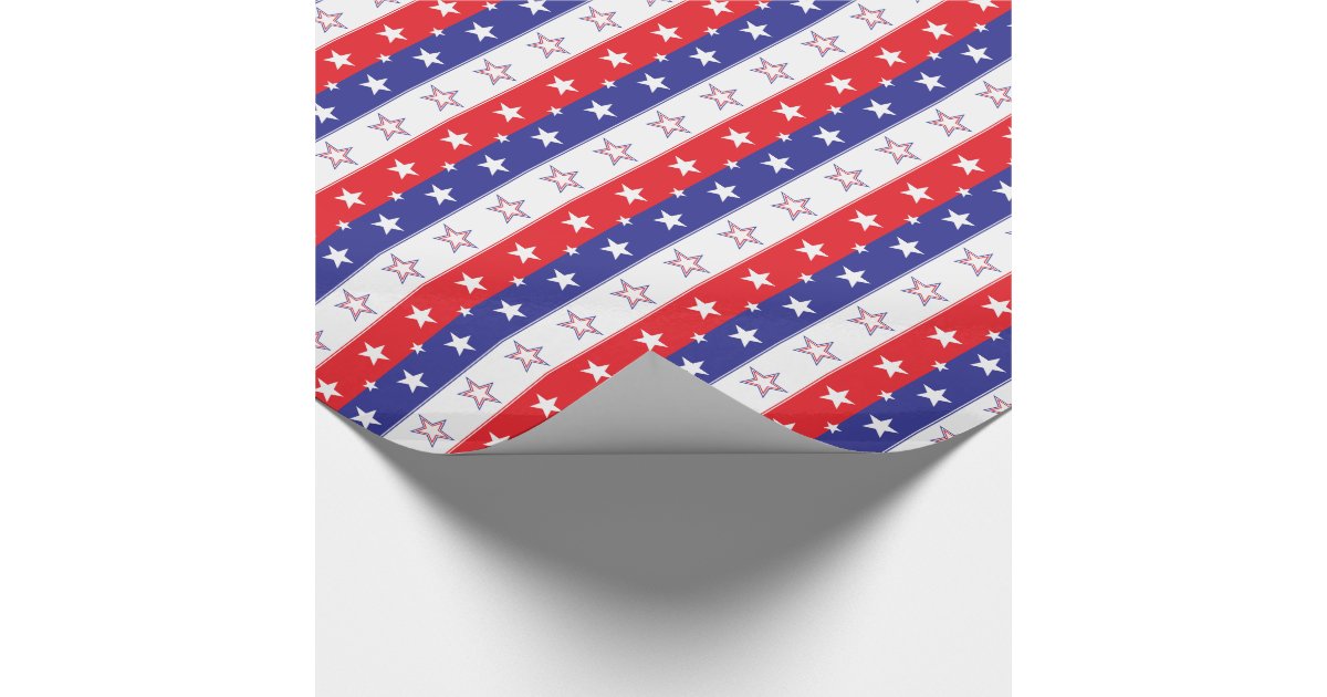 Patriotic Pattern Wrapping Paper 