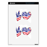 Patriotic Peace Sign and Heart in Flags Xbox 360 Controller Skin