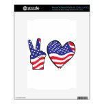Patriotic Peace Sign and Heart in Flags Skins For NOOK
