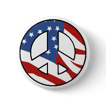 Patriotic Peace sign button