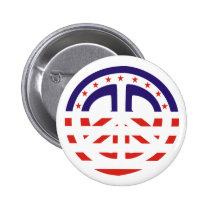 Patriotic Peace Sign button buttons