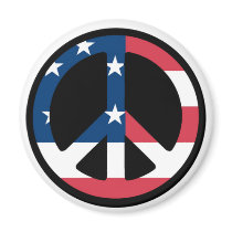 Patriotic Peace Sign Refrigerator Magnet