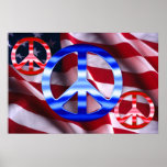 Patriotic Peace Signs Poster Print