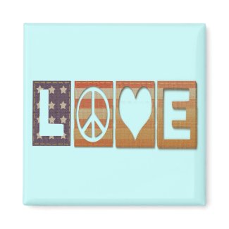 Patriotic Peace Square Magnet magnet
