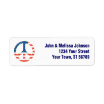 Patriotic Peace Symbol Label labels