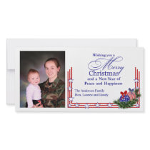 Patriotic Photo Christmas Card photo cards