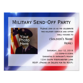 Patriotic Photo Military Send-off Party Invitation