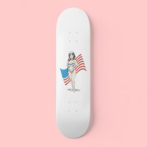 Patriotic pinup girl skateboards by ideabrain Patriotic pinup girl skateboards