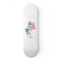 Patriotic pinup girl skateboards by ideabrain Patriotic pinup girl skateboards