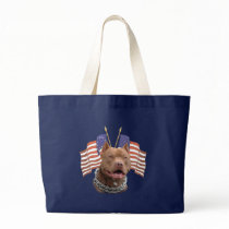 Patriotic Pitbull Canvas Bags