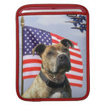 Patriotic pitbull dog iPad sleeves