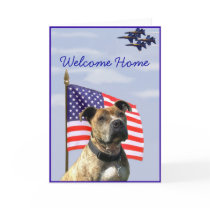 Patriotic pitbull greeting card
