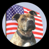 Patriotic pitbull large stickers