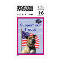 Patriotic pitbull postage