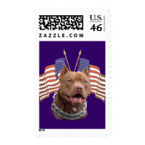 Patriotic Pitbull Postage Stamps